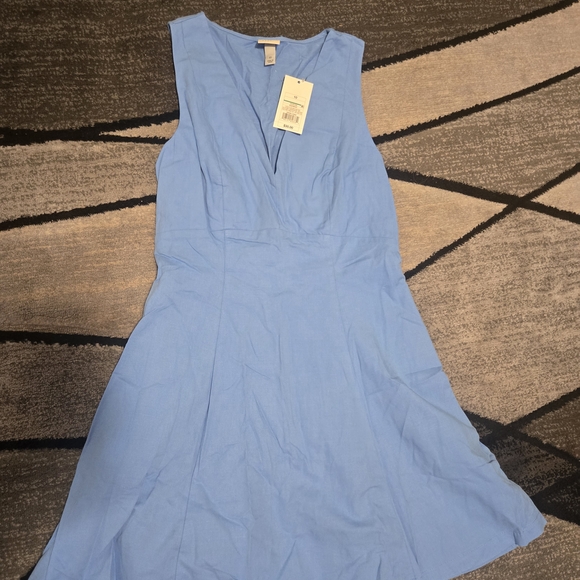 a new day Dresses & Skirts - A New Day Blue Plunge Neck A-Line Mini Dress